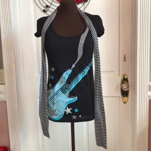 Guitar Tee With Matching Scarf